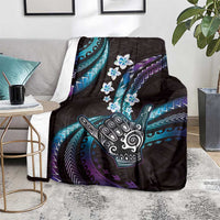 Hawaii Shaka Sign Blanket Fantastic Frangipani Amethyst Gradient