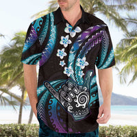 Hawaii Shaka Sign Hawaiian Shirt Fantastic Frangipani Amethyst Gradient