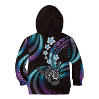 Hawaii Shaka Sign Kid Hoodie Fantastic Frangipani Amethyst Gradient