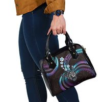 Hawaii Shaka Sign Shoulder Handbag Fantastic Frangipani Amethyst Gradient LT01 - Polynesian Pride