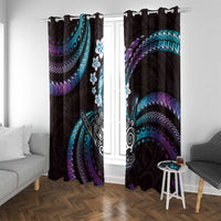 Hawaii Shaka Sign Window Curtain Fantastic Frangipani Amethyst Gradient
