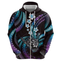 Hawaii Shaka Sign Zip Hoodie Fantastic Frangipani Amethyst Gradient