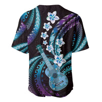 Hawaiian Ukulele Baseball Jersey Amethyst Gradient Fantastic Plumeria LT01 - Polynesian Pride