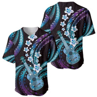 Hawaiian Ukulele Baseball Jersey Amethyst Gradient Fantastic Plumeria LT01 - Polynesian Pride