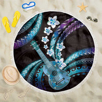 Hawaiian Ukulele Beach Blanket Amethyst Gradient Fantastic Plumeria LT01 One Size 150cm Purple - Polynesian Pride