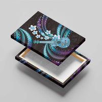 Hawaiian Ukulele Canvas Wall Art Amethyst Gradient Fantastic Plumeria