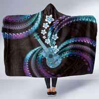 Hawaiian Ukulele Hooded Blanket Amethyst Gradient Fantastic Plumeria LT01 One Size Purple - Polynesian Pride