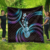 Hawaiian Ukulele Quilt Amethyst Gradient Fantastic Plumeria