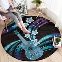 Hawaiian Ukulele Round Carpet Amethyst Gradient Fantastic Plumeria LT01 - Polynesian Pride
