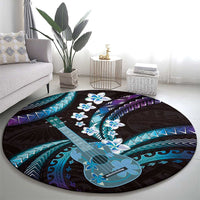 Hawaiian Ukulele Round Carpet Amethyst Gradient Fantastic Plumeria LT01 - Polynesian Pride
