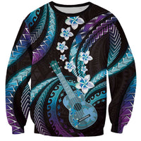 Hawaiian Ukulele Sweatshirt Amethyst Gradient Fantastic Plumeria LT01 Unisex Purple - Polynesian Pride