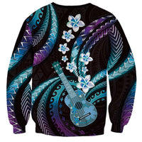 Hawaiian Ukulele Sweatshirt Amethyst Gradient Fantastic Plumeria LT01 - Polynesian Pride
