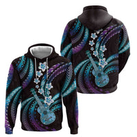 Hawaiian Ukulele Zip Hoodie Amethyst Gradient Fantastic Plumeria LT01 - Polynesian Pride