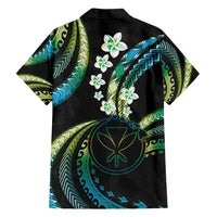 Hawaii Map Kanaka Maoli Family Matching Tank Maxi Dress and Hawaiian Shirt Fantastic Frangipani Chartreuse Cyan