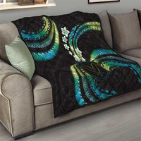 Hawaii Map Kanaka Maoli Quilt Fantastic Frangipani Chartreuse Cyan