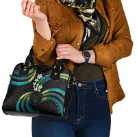 Hawaii Map Kanaka Maoli Shoulder Handbag Fantastic Frangipani Chartreuse Cyan