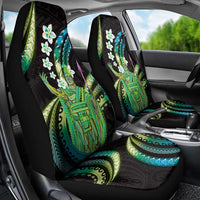 Hawaii King Kamehameha Car Seat Cover Fantastic Plumeria Chartreuse Cyan