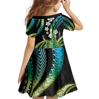 Hawaii King Kamehameha Family Matching Puletasi and Hawaiian Shirt Fantastic Plumeria Chartreuse Cyan LT01 - Polynesian Pride