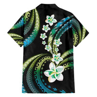 Hawaii Plumeria Hawaiian Shirt Chartreuse Cyan Polynesian Pattern
