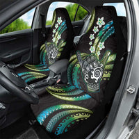 Hawaii Shaka Sign Car Seat Cover Fantastic Frangipani Chartreuse Cyan