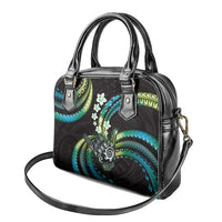 Hawaii Shaka Sign Shoulder Handbag Fantastic Frangipani Chartreuse Cyan LT01 - Polynesian Pride