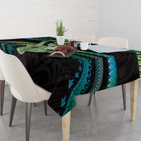 Hawaiian Ukulele Tablecloth Chartreuse Cyan Fantastic Plumeria LT01 - Polynesian Pride