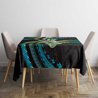 Hawaiian Ukulele Tablecloth Chartreuse Cyan Fantastic Plumeria LT01 - Polynesian Pride