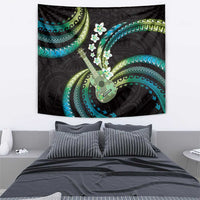 Hawaiian Ukulele Tapestry Chartreuse Cyan Fantastic Plumeria LT01 - Polynesian Pride