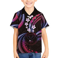 Hawaii Map Kanaka Maoli Family Matching Off Shoulder Short Dress and Hawaiian Shirt Fantastic Frangipani Sweet Dream