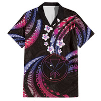 Hawaii Map Kanaka Maoli Family Matching Puletasi and Hawaiian Shirt Fantastic Frangipani Sweet Dream LT01 Dad's Shirt - Short Sleeve Pink - Polynesian Pride
