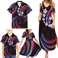 Hawaii Map Kanaka Maoli Family Matching Summer Maxi Dress and Hawaiian Shirt Fantastic Frangipani Sweet Dream