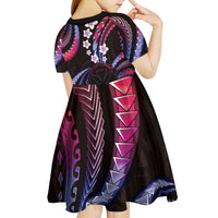 Hawaii Map Kanaka Maoli Kid Short Sleeve Dress Fantastic Frangipani Sweet Dream