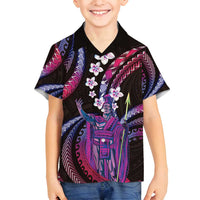 Hawaii King Kamehameha Family Matching Tank Maxi Dress and Hawaiian Shirt Fantastic Plumeria Sweet Vibes