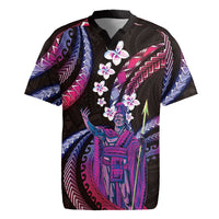 Hawaii King Kamehameha Rugby Jersey Fantastic Plumeria Sweet Vibes LT01 Pink - Polynesian Pride