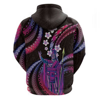 Hawaii King Kamehameha Zip Hoodie Fantastic Plumeria Sweet Vibes LT01 - Polynesian Pride