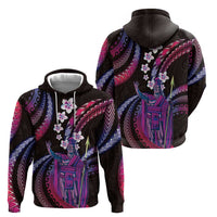Hawaii King Kamehameha Zip Hoodie Fantastic Plumeria Sweet Vibes LT01 - Polynesian Pride