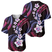 Hawaii Plumeria Baseball Jersey Sweet Gradient Polynesian Pattern