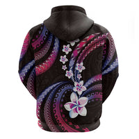 Hawaii Plumeria Hoodie Sweet Gradient Polynesian Pattern