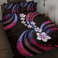 Hawaii Plumeria Quilt Bed Set Sweet Gradient Polynesian Pattern