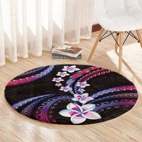 Hawaii Plumeria Round Carpet Sweet Gradient Polynesian Pattern