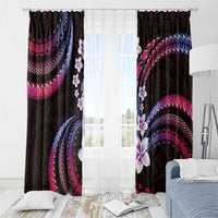 Hawaii Plumeria Window Curtain Sweet Gradient Polynesian Pattern