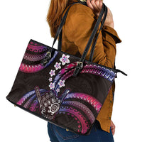 Hawaii Shaka Sign Leather Tote Bag Fantastic Frangipani Sweet Vibes