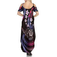 Hawaii Shaka Sign Summer Maxi Dress Fantastic Frangipani Sweet Vibes LT01 - Polynesian Pride