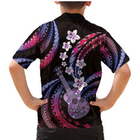 Hawaiian Ukulele Family Matching Mermaid Dress and Hawaiian Shirt Sweet Dream Fantastic Plumeria