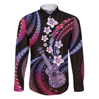 Hawaiian Ukulele Family Matching Off Shoulder Maxi Dress and Hawaiian Shirt Sweet Dream Fantastic Plumeria