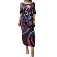 Hawaiian Ukulele Family Matching Puletasi and Hawaiian Shirt Sweet Dream Fantastic Plumeria LT01 Mom's Dress Pink - Polynesian Pride