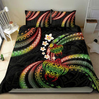 Hawaii Turtles Plumeria Bedding Set Reggae Polynesian Pattern