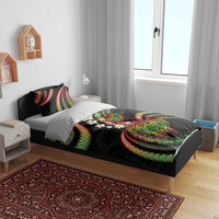 Hawaii Turtles Plumeria Bedding Set Reggae Polynesian Pattern