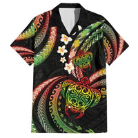 Hawaii Turtles Plumeria Family Matching Summer Maxi Dress and Hawaiian Shirt Reggae Polynesian Pattern