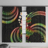 Hawaii Turtles Plumeria Window Curtain Reggae Polynesian Pattern